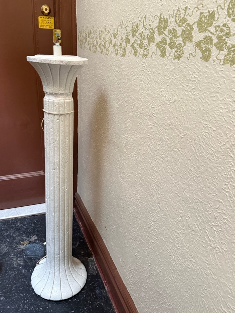 White Fluted Pedestal Floor Lamp
